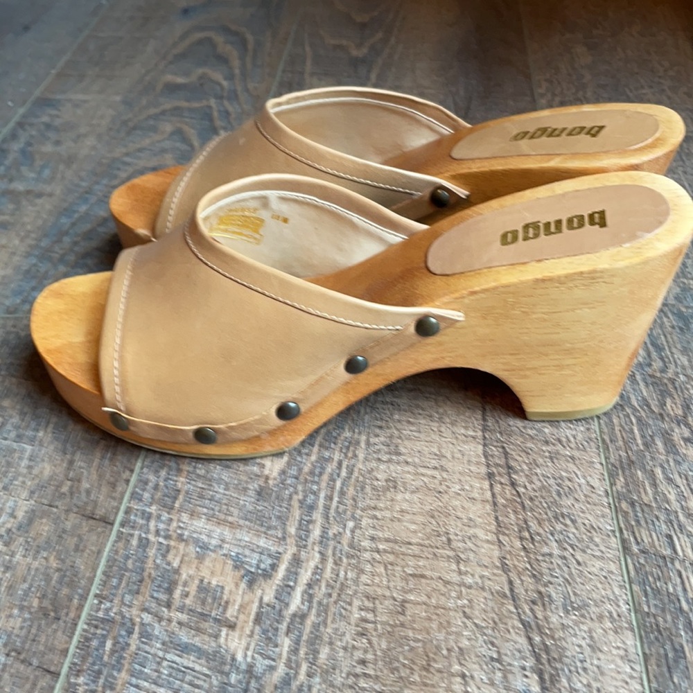 Vintage 1990s Bongo Wooden/Leather clogs